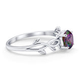 Solitaire Wedding Ring Round Simulated Cubic Zirconia 925 Sterling Silver