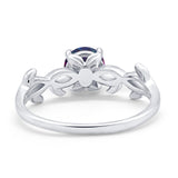 Solitaire Wedding Ring Round Simulated Cubic Zirconia 925 Sterling Silver