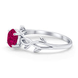 Solitaire Wedding Ring Round Simulated Cubic Zirconia 925 Sterling Silver