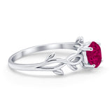 Solitaire Wedding Ring Round Simulated Cubic Zirconia 925 Sterling Silver