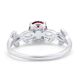Solitaire Wedding Ring Round Simulated Cubic Zirconia 925 Sterling Silver