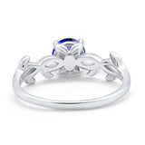 Solitaire Wedding Ring Round Simulated Cubic Zirconia 925 Sterling Silver