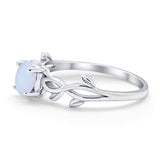 Solitaire Wedding Ring Round Simulated Cubic Zirconia 925 Sterling Silver