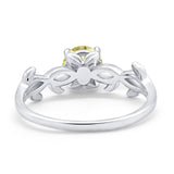 Solitaire Wedding Ring Round Simulated Cubic Zirconia 925 Sterling Silver