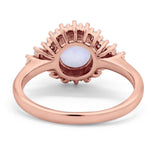 Halo Vintage Style Wedding Ring Round Simulated Cubic Zirconia 925 Sterling Silver
