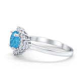 Halo Vintage Style Wedding Ring Round Simulated Cubic Zirconia 925 Sterling Silver