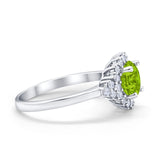 Halo Vintage Style Wedding Ring Round Simulated Cubic Zirconia 925 Sterling Silver