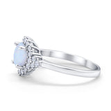 Halo Vintage Style Wedding Ring Round Simulated Cubic Zirconia 925 Sterling Silver
