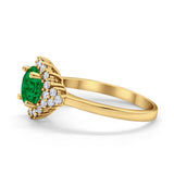 Halo Vintage Style Wedding Ring Round Simulated Cubic Zirconia 925 Sterling Silver