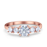 Wedding Engagement Bridal Ring Round Simulated Cubic Zirconia 925 Sterling Silver