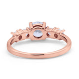Wedding Engagement Bridal Ring Round Simulated Cubic Zirconia 925 Sterling Silver