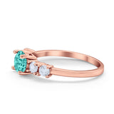 Wedding Engagement Bridal Ring Round Simulated Cubic Zirconia 925 Sterling Silver