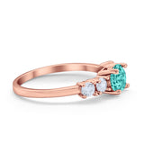 Wedding Engagement Bridal Ring Round Simulated Cubic Zirconia 925 Sterling Silver