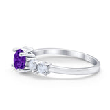 Wedding Engagement Bridal Ring Round Simulated Cubic Zirconia 925 Sterling Silver