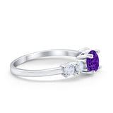 Wedding Engagement Bridal Ring Round Simulated Cubic Zirconia 925 Sterling Silver