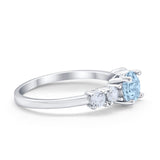 Wedding Engagement Bridal Ring Round Simulated Cubic Zirconia 925 Sterling Silver