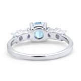 Wedding Engagement Bridal Ring Round Simulated Cubic Zirconia 925 Sterling Silver