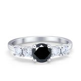 Wedding Engagement Bridal Ring Round Simulated Cubic Zirconia 925 Sterling Silver
