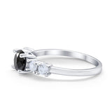 Wedding Engagement Bridal Ring Round Simulated Cubic Zirconia 925 Sterling Silver