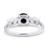 Wedding Engagement Bridal Ring Round Simulated Cubic Zirconia 925 Sterling Silver