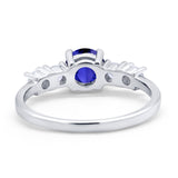 Wedding Engagement Bridal Ring Round Simulated Cubic Zirconia 925 Sterling Silver