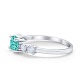 Wedding Engagement Bridal Ring Round Simulated Cubic Zirconia 925 Sterling Silver