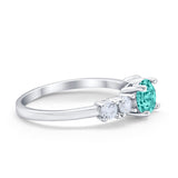 Wedding Engagement Bridal Ring Round Simulated Cubic Zirconia 925 Sterling Silver
