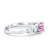 Wedding Engagement Bridal Ring Round Simulated Cubic Zirconia 925 Sterling Silver