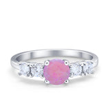 Wedding Engagement Bridal Ring Round Simulated Cubic Zirconia 925 Sterling Silver