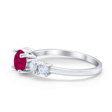 Wedding Engagement Bridal Ring Round Simulated Cubic Zirconia 925 Sterling Silver
