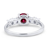 Wedding Engagement Bridal Ring Round Simulated Cubic Zirconia 925 Sterling Silver