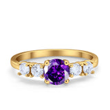Wedding Engagement Bridal Ring Round Simulated Cubic Zirconia 925 Sterling Silver