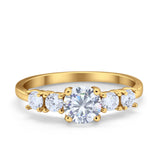 Wedding Engagement Bridal Ring Round Simulated Cubic Zirconia 925 Sterling Silver