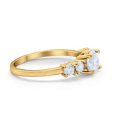 Wedding Engagement Bridal Ring Round Simulated Cubic Zirconia 925 Sterling Silver