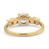 Wedding Engagement Bridal Ring Round Simulated Cubic Zirconia 925 Sterling Silver