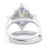 Vintage Style Oval Bridal Piece Wedding Ring Simulated CZ 925 Sterling Silver