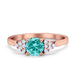 Wedding Ring Bridal Simulated Round Cubic Zirconia 925 Sterling Silver