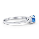 Wedding Ring Bridal Simulated Round Cubic Zirconia 925 Sterling Silver