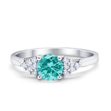 Wedding Ring Bridal Simulated Round Cubic Zirconia 925 Sterling Silver