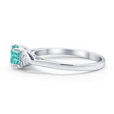 Wedding Ring Bridal Simulated Round Cubic Zirconia 925 Sterling Silver