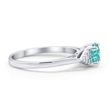 Wedding Ring Bridal Simulated Round Cubic Zirconia 925 Sterling Silver
