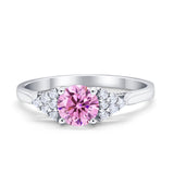 Wedding Ring Bridal Simulated Round Cubic Zirconia 925 Sterling Silver