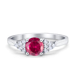 Wedding Ring Bridal Simulated Round Cubic Zirconia 925 Sterling Silver