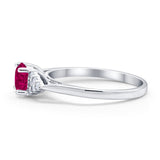 Wedding Ring Bridal Simulated Round Cubic Zirconia 925 Sterling Silver