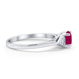 Wedding Ring Bridal Simulated Round Cubic Zirconia 925 Sterling Silver