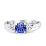 Wedding Ring Bridal Simulated Round Cubic Zirconia 925 Sterling Silver