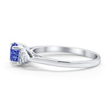 Wedding Ring Bridal Simulated Round Cubic Zirconia 925 Sterling Silver