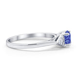 Wedding Ring Bridal Simulated Round Cubic Zirconia 925 Sterling Silver