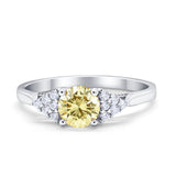 Wedding Ring Bridal Simulated Round Cubic Zirconia 925 Sterling Silver