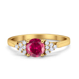 Wedding Ring Bridal Simulated Round Cubic Zirconia 925 Sterling Silver